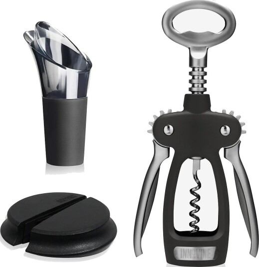Innovine Pro Winged Corkscrew 3 Piece Gift Set By Innovine   BLACK   One Size