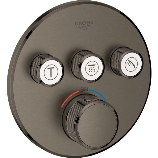 Grohe Grohtherm smartcontrol thm trimset round 3sc graphite