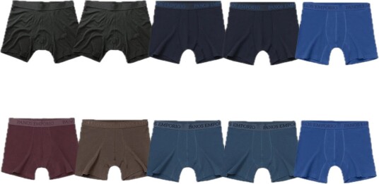 Panos Emporio 10pk Base Bamboo Boxer Vineyard Wine/bering Sea/blue Quartz/navy/coffee Quartz S