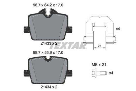 Bremseklosser TEXTAR 2143301 Bremseklosser TEXTAR 2143301