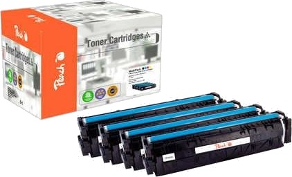 Peach-tonerkassetter som passer 203A lasertoner multipakke svart/farget/hvit/gul for HP