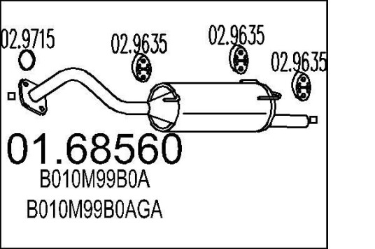 Bakre eksospotte MTS 01.68560