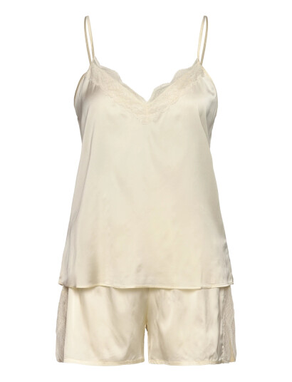 Rosemunde Rhjasmine Silk Blend Woven Nightset - Cream - 42 Rosemunde Rhjasmine Silk Blend Woven Nightset - Cream - 42