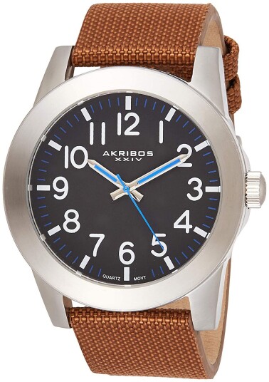 Akribos XXIV Herreklokke AK779SSBR Classic Sort/Lær Ø46 mm Akribos XXIV Herreklokke AK779SSBR Classic Sort/Lær Ø46 mm