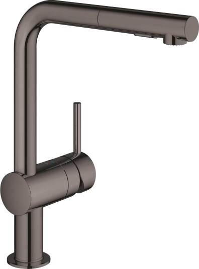 Grohe Minta blandebatteri med L-kran og hånddusj (hard graphite) 705786608 Grohe Minta blandebatteri med L-kran og hånddusj (hard graphite) 705786608
