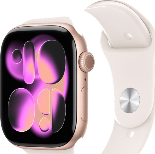 Apple Watch Series 11 GPS + Cellular 46mm Rose Gold Aluminium Case with Light Blush Sport Band M/L Apple Watch Series 11 GPS + Cellular 46mm Rose Gold Aluminium Case with Light Blush Sport Band M/L