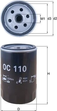 Oljefilter MAHLE ORIGINAL OC 110