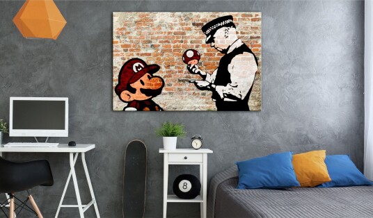 Tavle Banksy: Police Caution 120X80 Artgeist sp. z o. o.