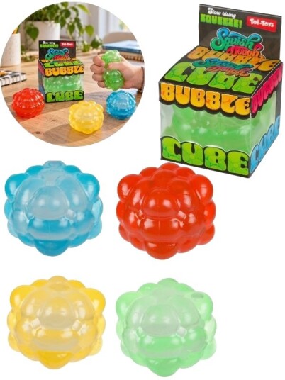 Squishdough Bubble Cube Myk Og Formbar Fidget-Kube 5cm