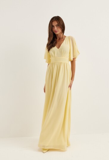 Bubbleroom Occasion Butterfly Sleeve Chiffon Gown