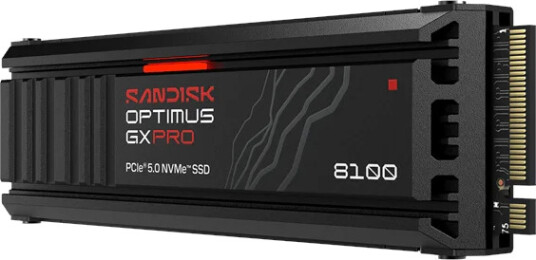 SanDisk Optimus GX Pro 8100 SSD 8 TB M.2 2280 PCIe 5.0 Med kjøleribbe SDSP82800TAH-000E0 SanDisk Optimus GX Pro 8100 SSD 8 TB M.2 2280 PCIe 5.0 Med kjøleribbe SDSP82800TAH-000E0