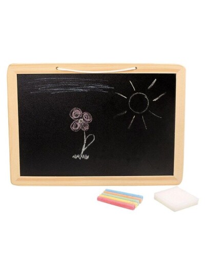 Small Foot  Wooden Chalkboard with Colored Crayon
