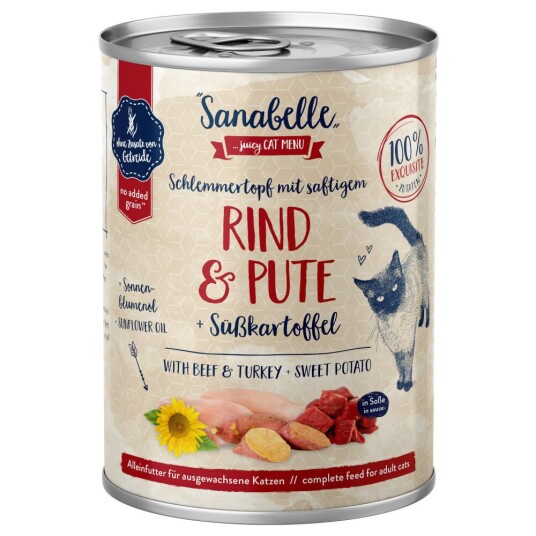 Sanabelle Kjøtt I Saus 6 X 380 G Oksekjøtt Og Kalkun