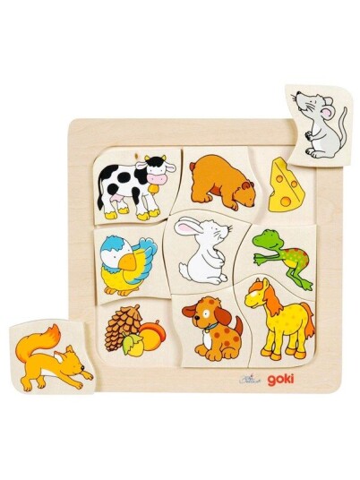 Goki Wooden Jigsaw Puzzle Who Eats What? Tre Goki Wooden Jigsaw Puzzle Who Eats What? Tre