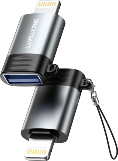 NEXTBATT USB-A hunn til Lightning-adapter - svart/grå 1-pakning