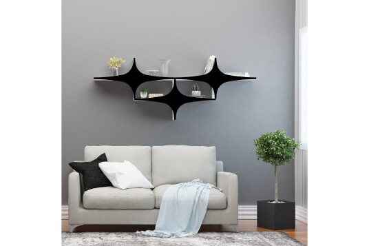 Vegghylle 20x180 cm Svart