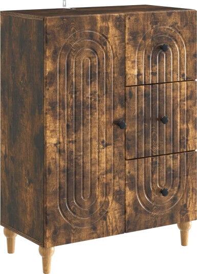 Serviesskap med skuff Røkt Eik 66 x 34,5 x 90 cm Konstruert tre Serviesskap med skuff Røkt Eik 66 x 34,5 x 90 cm Konstruert tre