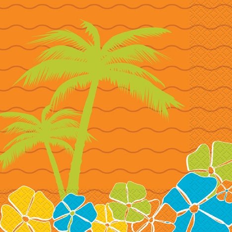 Island Party Servietter 16 Stk / 16,5 x 16,5 Cm