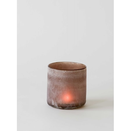 Tell Me More Frost Lyslykt i Frostet Glass 12x12 cm Brun