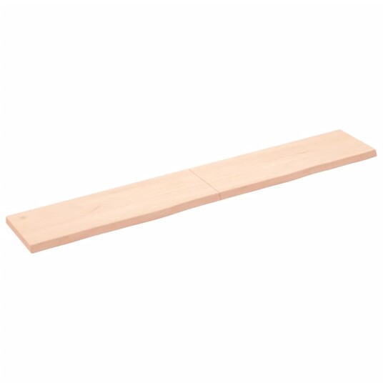 vidaXL Vegghylle 180x30x4 cm ubehandlet heltre eik