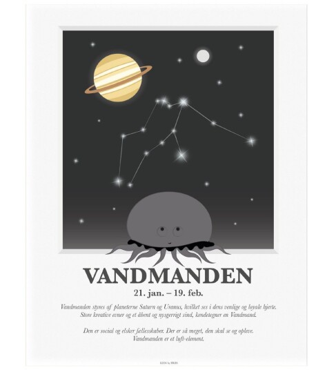 Kids by Friis A3 Plakat M. Stjernetegn Vandmanden