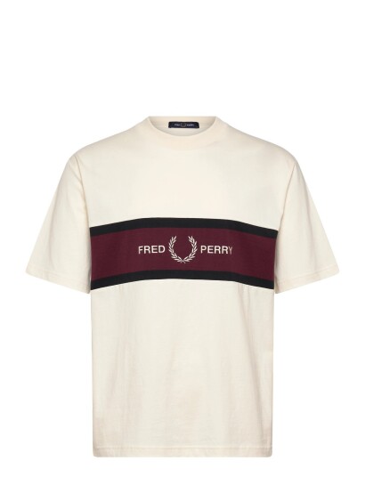 Fred Perry Embroidered Panel Tee Cream XS