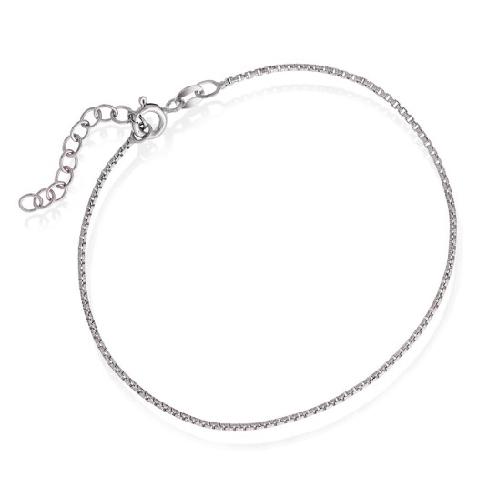 Pan Jewelry, Veneziansk armbånd i rhodinert 925 sølv, 19 cm