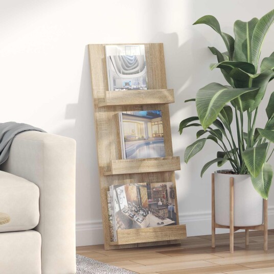 vidaXL Magasinreol Sonoma eik 43 x 11 x 102 cm Konstruert tre vidaXL Magasinreol Sonoma eik 43 x 11 x 102 cm Konstruert tre