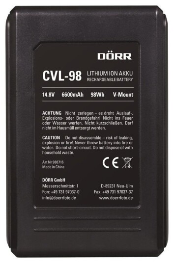 DÃRR CVL-98 Compact V-Mount Li-Ion Batteri 14,8V 98Wh