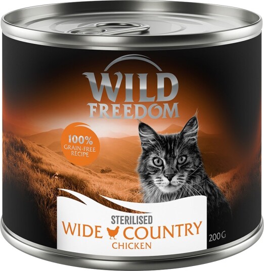 Wild Freedom Våtfôr Adult Sterilised Kornfri Oppskrift Wide Country Sterilised Ren Kylling 6 X 200 G