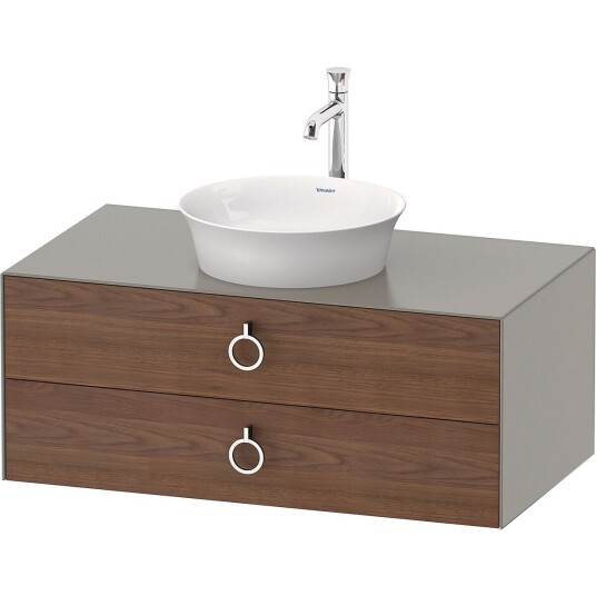 Duravit White Tulip Servantskap 2 skuf. 100x55x40,8 cm Valnøtt/Stengrå Matt