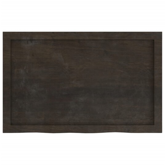 vidaXL Vegghylle m?rkegr? 80x50x6 cm behandlet heltre eik