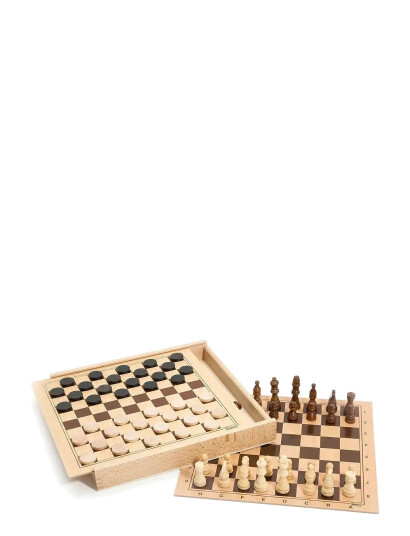 JeuJura Game - Chess & Checkers - Brown - ONE SIZE JeuJura Game - Chess & Checkers - Brown - ONE SIZE