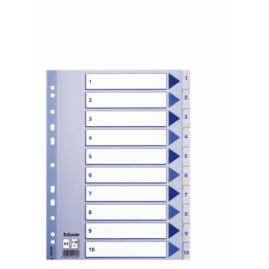 Register Esselte PP A4 1-10 Hvit
