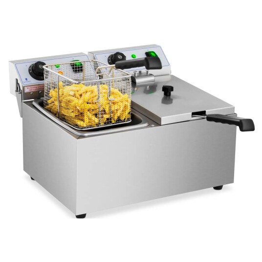 Royal Catering Elektrisk frityrkoker   2 x 8 l   230 V 10011143