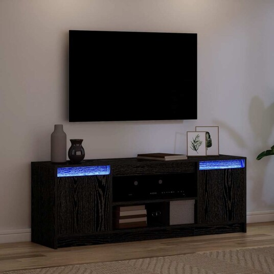  TV skap Svart 139.5 x 34 x 50 cm Konstruert tre
