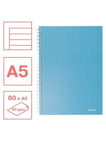 Esselte Colour"Breeze A5 Notebook lined wirebound Blue