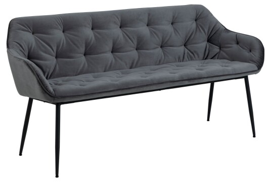 Brooke spisestuestoler ,sofabenk grå velour.