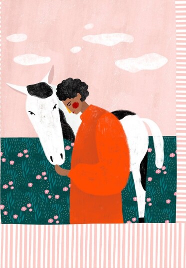 Vibrant Girl and Horse Plakat / 30x40cm