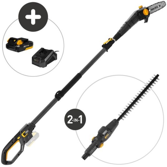 Texas motorsag og hekksaks på stang batteri 20V 2in1 PHX/PCX2000 m/bat og lader 90063256
