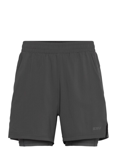 2XU Aero Mesh 2 In 1 5 Inch Shorts   Grey   M