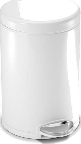 Rund pedalbøtte 4,5 l enkeltbeholder hvit white 4.5L Rund pedalbøtte 4,5 l enkeltbeholder hvit white 4.5L