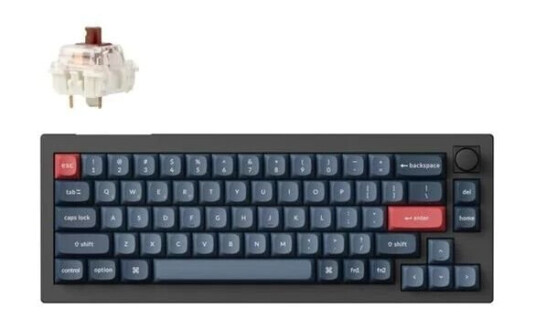 Keychron V2 MAX Trådløst 65% Mekanisk Tastatur med RGB Baklys - Gateron Jupiter Brown - Nordisk - Karbon Sort