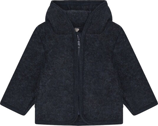 Huttelihut Cardigan Ullfleece Navy Melert m. Ører Huttelihut 74 Cardigan Marineblå