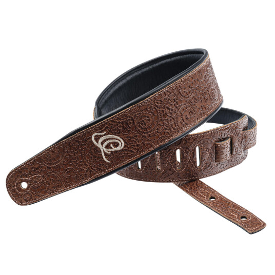 Ortega Guitars Ortega Osby-6 Guitar Leather Strap 70mm 2-LayerByzantine Brun