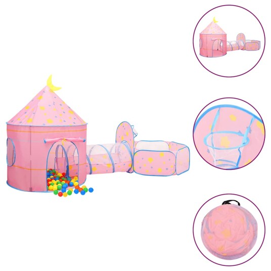 vidaXL Leketelt med 250 baller rosa 301x120x128 cm vidaXL Leketelt med 250 baller rosa 301x120x128 cm