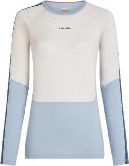 Icebreaker Women Merino 200 Oasis+ Ls Crewe Zincblu/ecru Hthr/dawn/cb XS