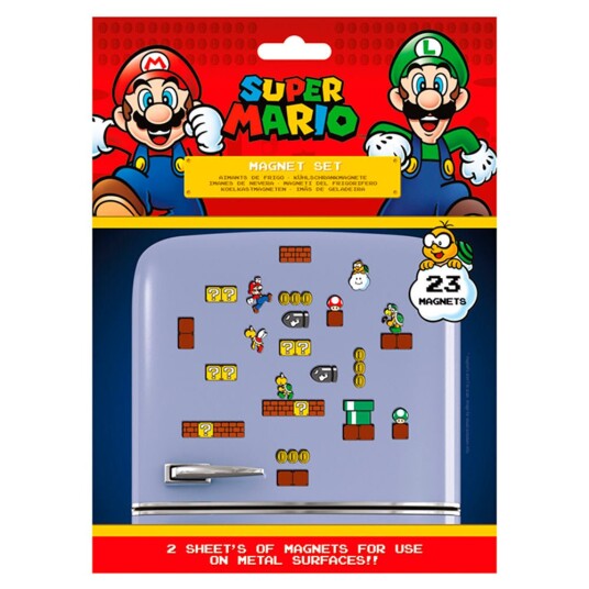 Super Mario Kjøleskapmagneter 23-pk