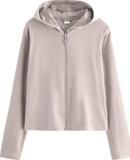 Lindex Hoodie In Velour Grey 146/152