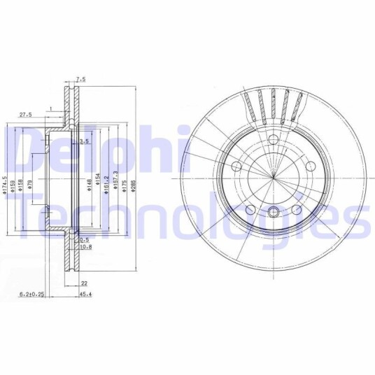 Bremseskive DELPHI BG2623C Bremseskive DELPHI BG2623C